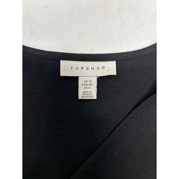 Topshop Tortoise Ring Black Long Sleeve Mini Dress in Size 8. - Picture 6 of 7